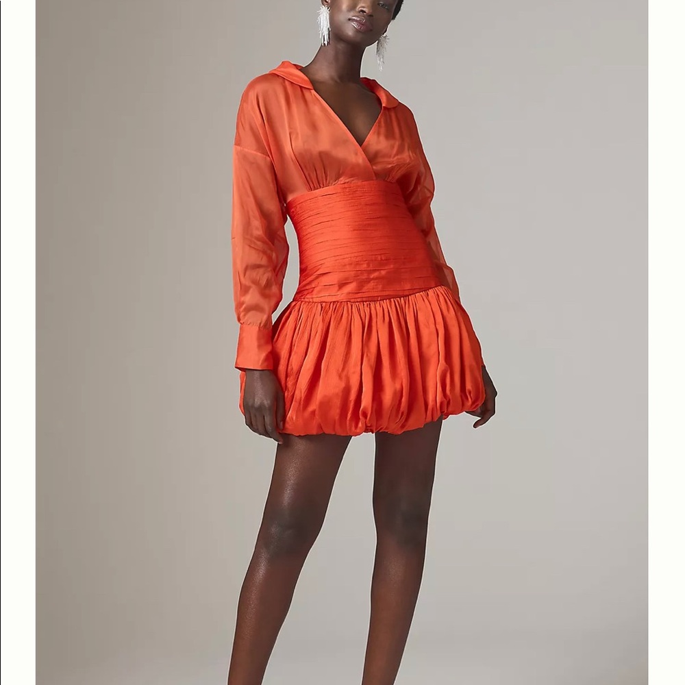 Let Me Be V-Neck Shirred-Waist Bubble Mini Dress - Anthropologie
